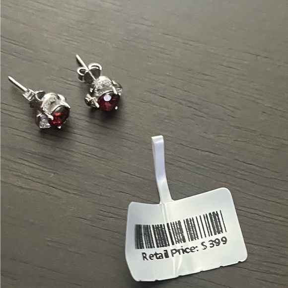 Natural Red Garnet Earrings - Picture 6 of 6